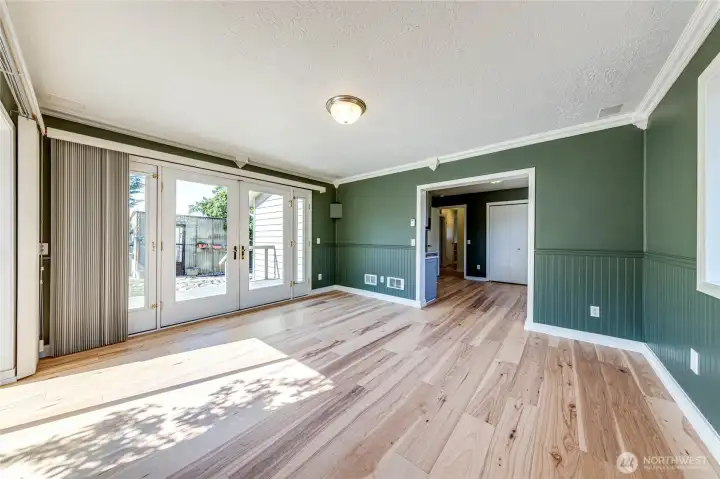 Bedroom 3 w/ French Doors to Deck/Backyard