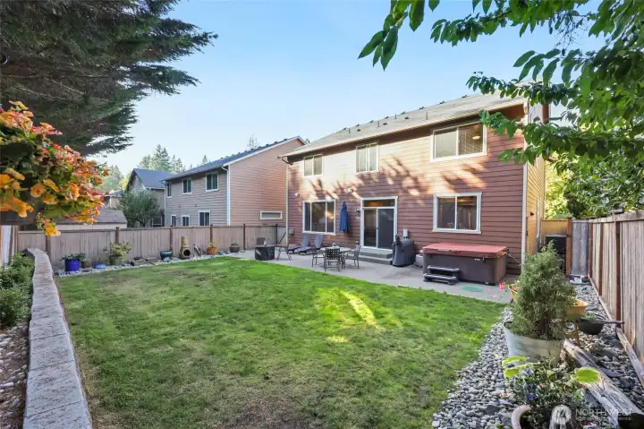 The perfect balance of garden space, green space, entertaining space.