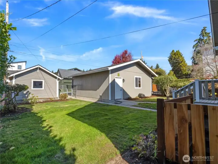 The home has two garages vetting towards the alley.