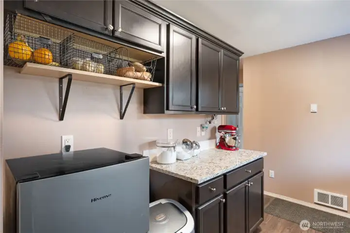 Part of what makes a home feel 'just-right' is having ample places to store and use everything. Once you've enjoyed the enhancement a Butler's Pantry provides, you'll never give it up.