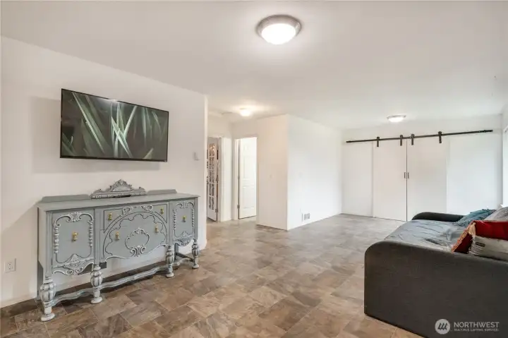 The 'mother-in-law apartment will be quick and easy to finish off; kitchen and laundry plumbing is in place and stubbed off.  Perfect for multi-generational living, rental income, or use this as even more living space.