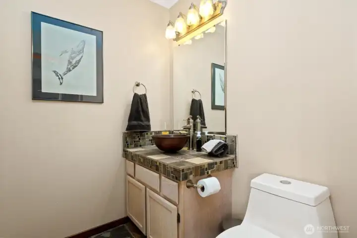 Main floor half bathroom.