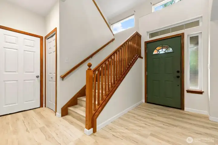Full height ceilings in entry way!