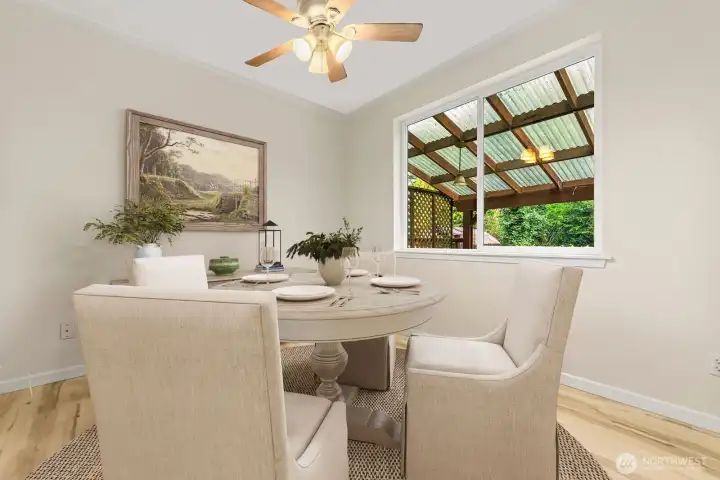 Formal dining room off of kitchen.
