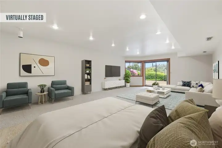 Virtually Staged Versatile daylight basement space ideal for a bedroom, lounge area, or additional living space. Virtually Staged Versatile daylight basement space ideal for a bedroom, lounge area, or additional living space.