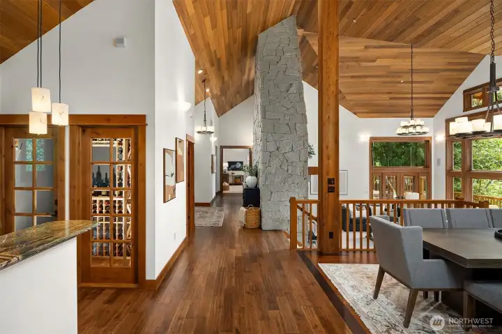 A rambler like open floor plan.