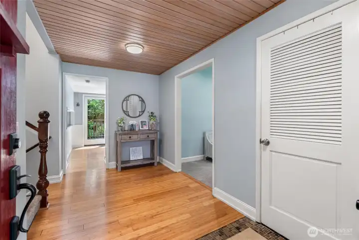 Enter to beautiful bamboo floors and trendy nickel gap paneled ceiling creating a warm and inviting space the from the moment you step inside. Enter to beautiful bamboo floors and trendy nickel gap paneled ceiling creating a warm and inviting space the from the moment you step inside.