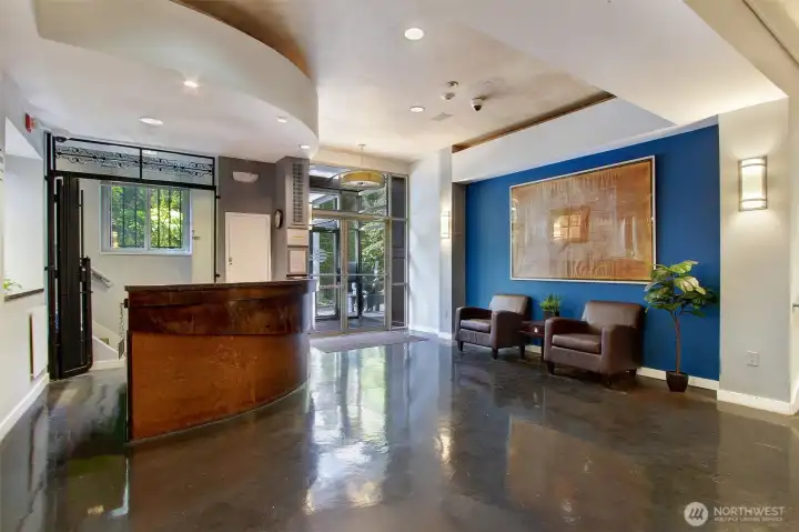 Lobby entrance & concierge.