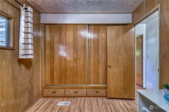 Second bedroom with newer vinyl flooring