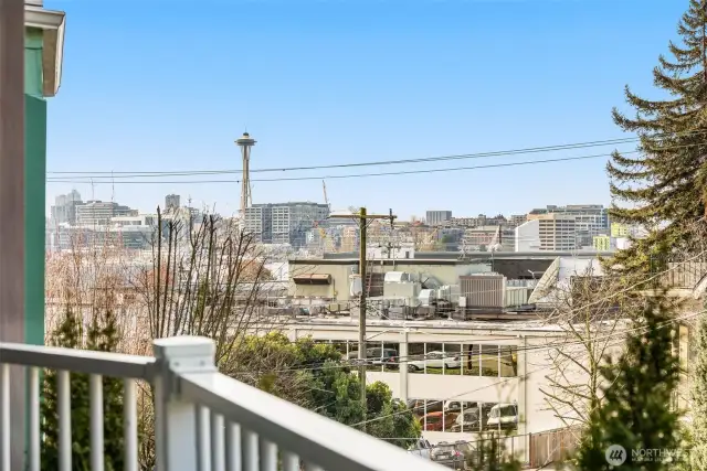 All season covered balcony w/ Space Needle and SLU views!