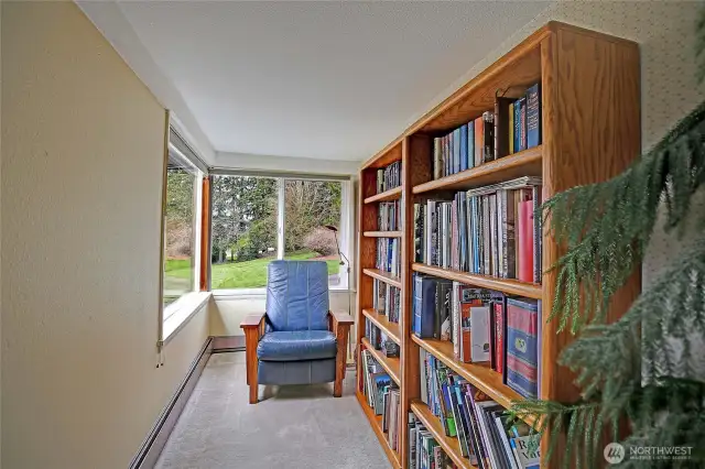 Reading nook with a view right off the entry.
