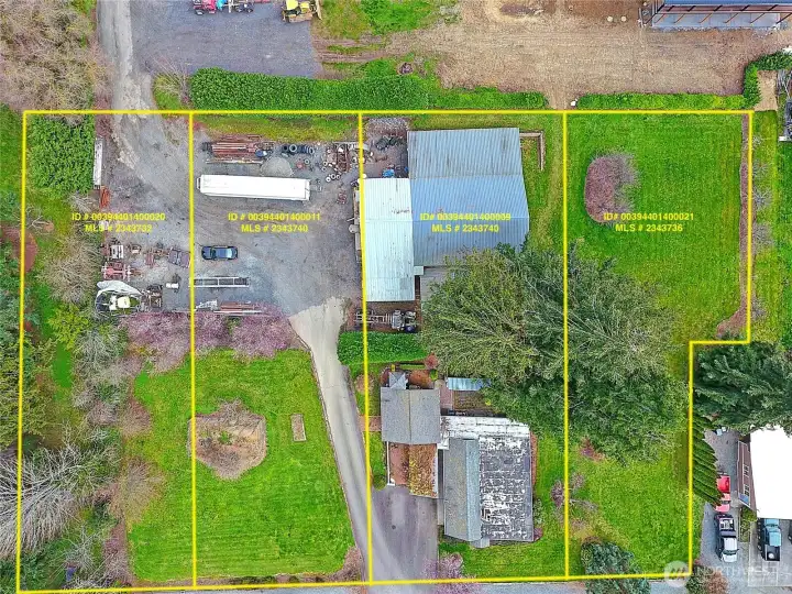approximate boundary lines of all 4 parcels for sale.