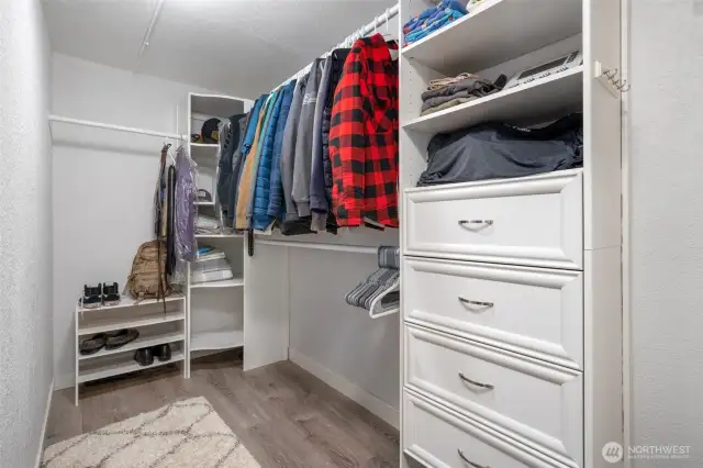 Primary walk-in closet.