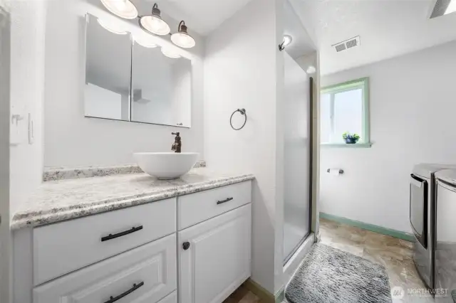 .75 bathroom on the lower level.