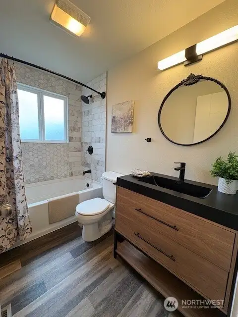 Upstairs luxuriously  remodeled bathroom