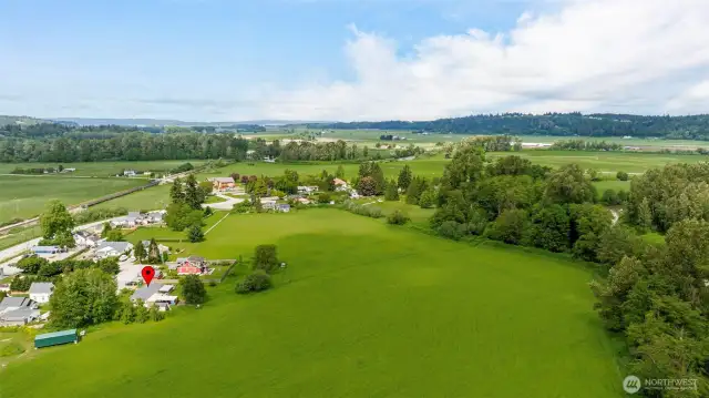 View of all your acreage house is marked with red pin