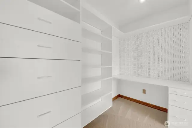 #5 bedroom-Extensive lighted custom closets with built-in work space.  Home office?  Sewing/craft room?