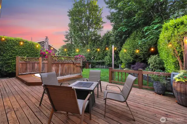 Whether hosting friends or enjoying a private evening, this back yard is designed for enjoying the best of outdoor living.