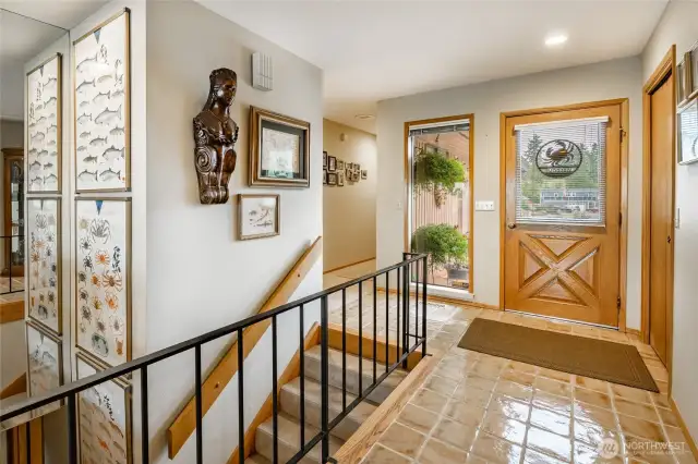 There is 2342 sq. ft on the main level and 1637 sq. ft at the lower level.