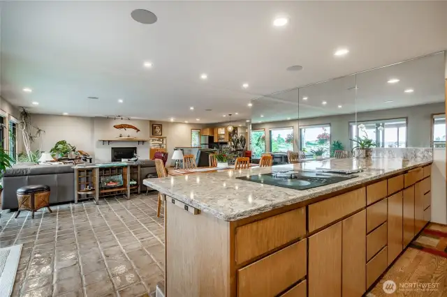 Granite countertops and transiting flooring from tile back to Oak. Tons of cabinet space.