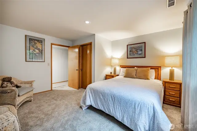 Guest bedroom on the lower level.