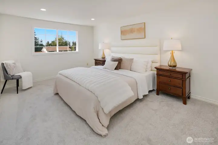 Spacious primary suite