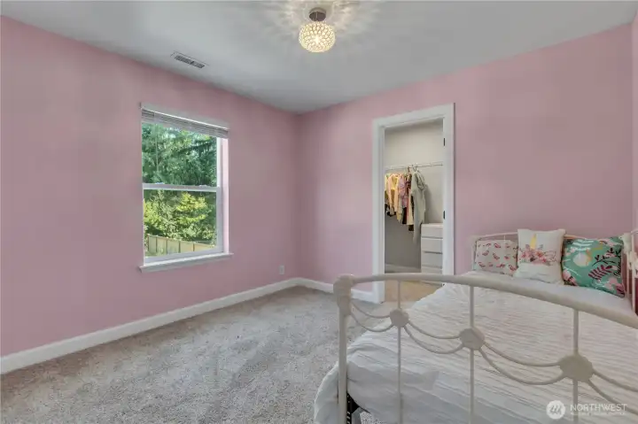 Bedroom #2 features a spacious walk-in closet!