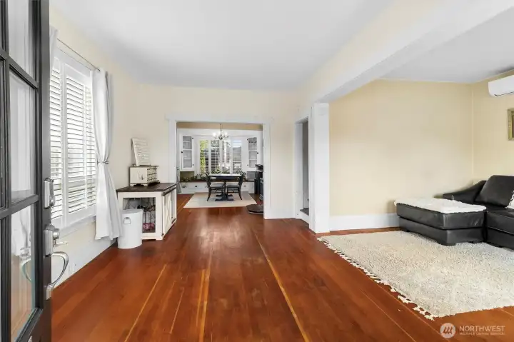 Classic crown molding and built-ins add warmth