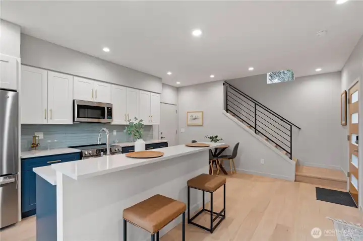 Breakfast bar at the counter flexible dining options.