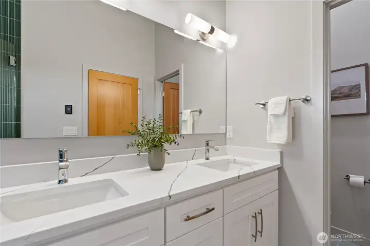 Toilet room off of the main bathroom area.