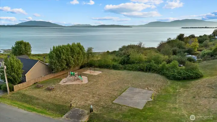 Playground and basketball court