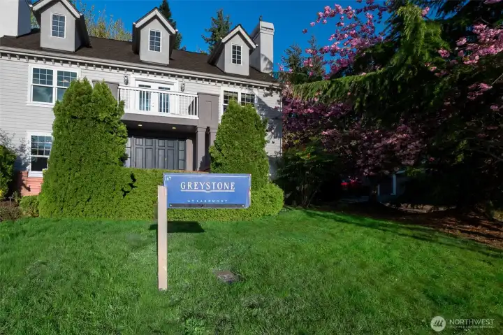 Original Greystone sign when house was being built as custom new construction
