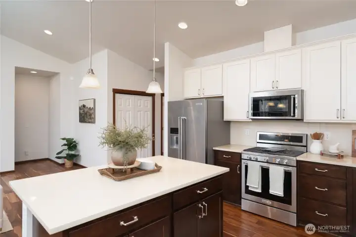 Vaulted ceilings and open floor concept create a spacious feel