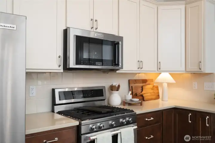 Kitchen with stainless steel appliances