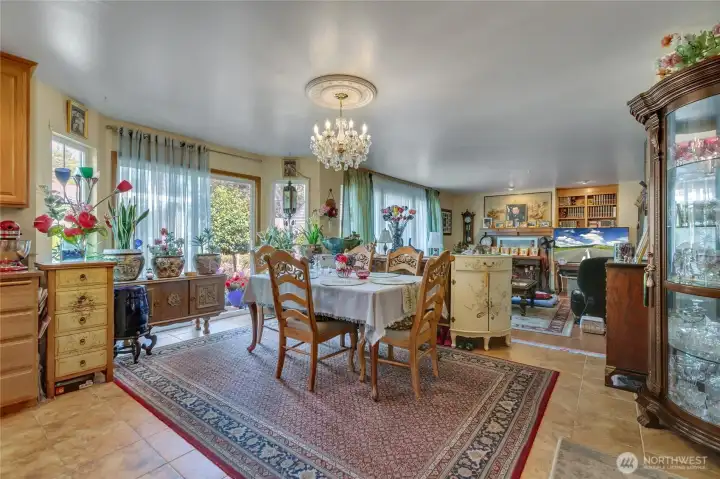 Casual dining space seamlessly connected to the kitchen and family room.