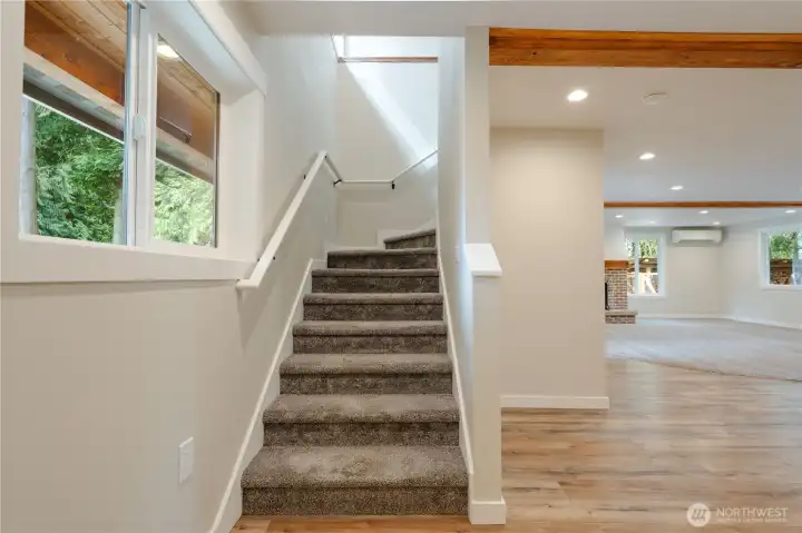 Goingup the stairs to where the bedrooms are. This photo was taken just exiting the laundry room