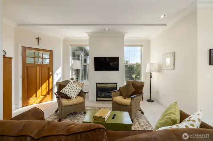 Front door into living room...