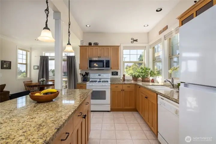Spacious and well appointed kitchen..