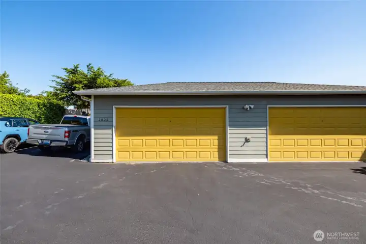 2 car garage on left...