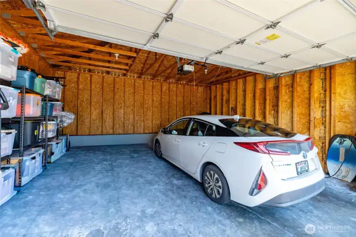 Spacious two car garage...