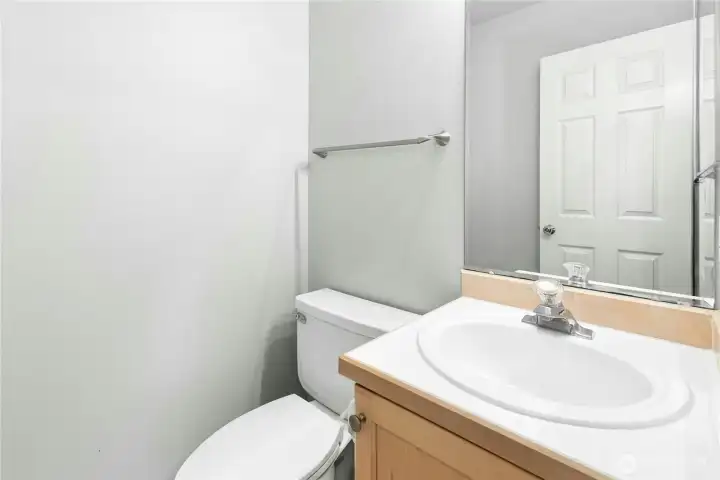 Main floor powder room conveniently located near the entry. Main floor powder room conveniently located near the entry.