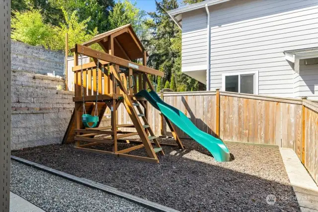 This delightful playground set stays!