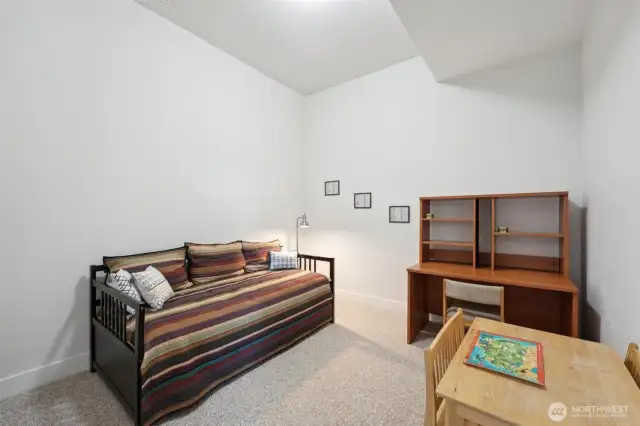 The second floor has ample space and bonus rooms.