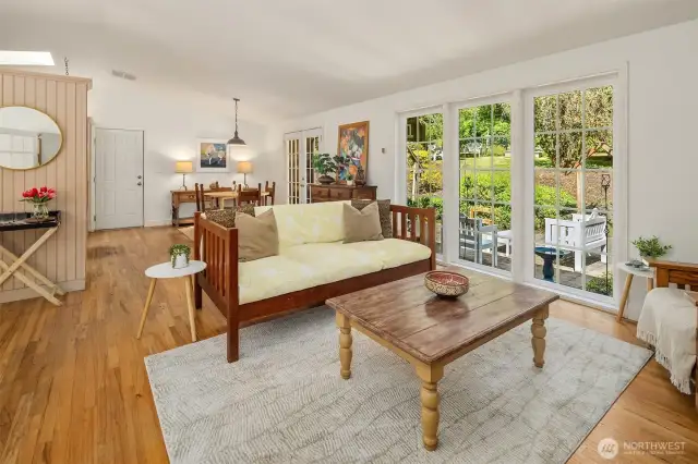 Part of the great room full of natural light