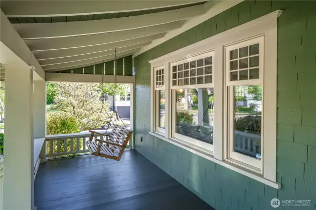 A covered Craftsman porch