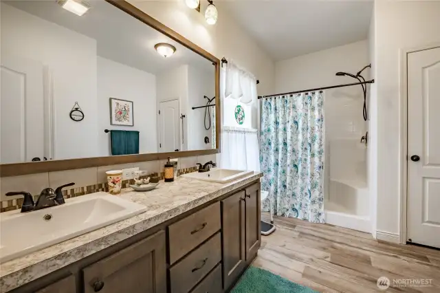 Main Bath has walk in shower