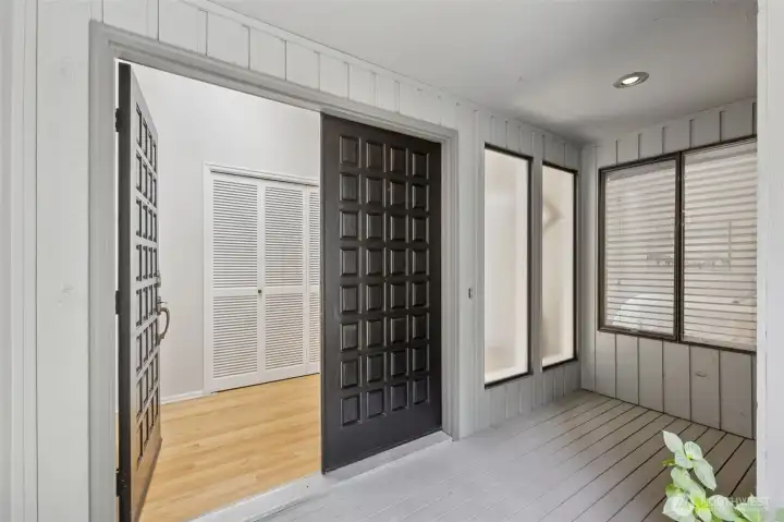 The covered front entry welcomes you home.