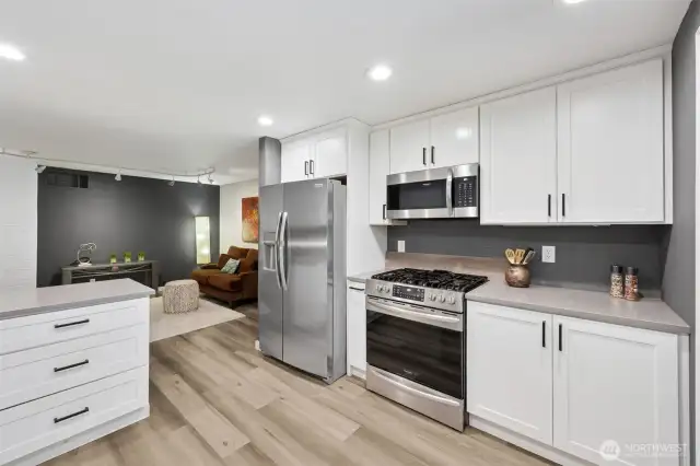 You are in the kitchen looking into the bonus space.