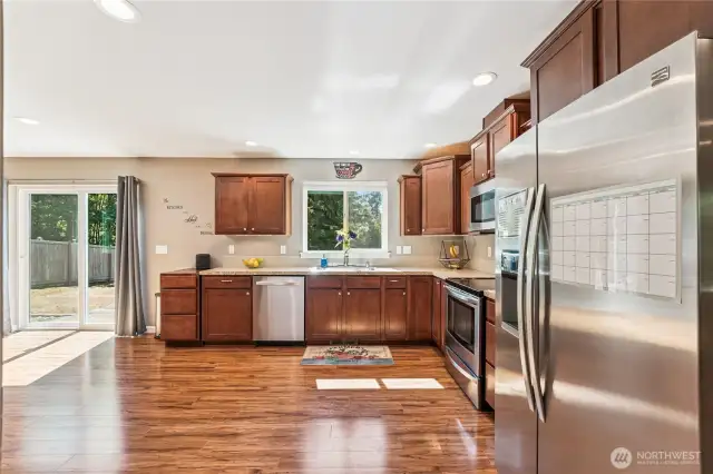 Gleaming appliances and flooring