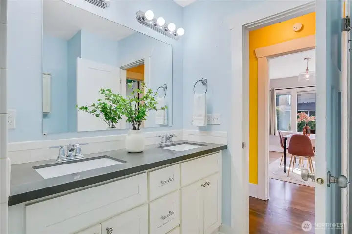 Double vanities is always a nice touch.